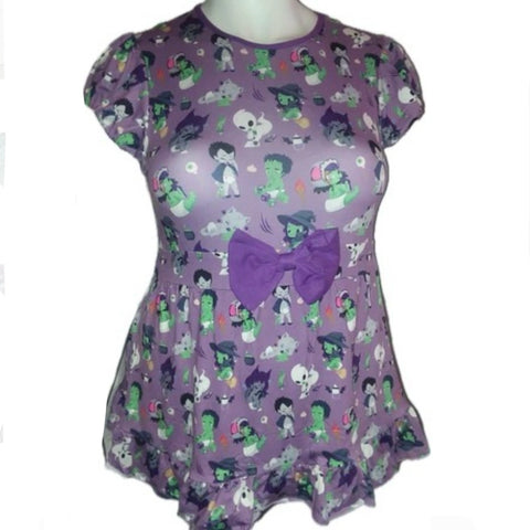 Tiny Terrors Purple Romper Dress second image