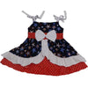 Red, White, Blue Polka Dots & Stars Halter Dress