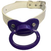 Adult Pacifier Gag White & Dark Purple