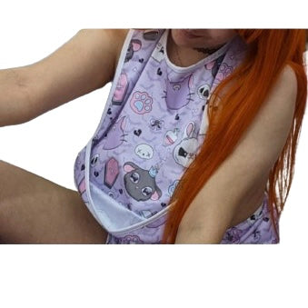 Kawaii Goth Water Proof Bib with Pocket second image