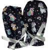 Unicorn Animals Black Adult Mittens