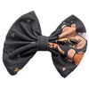 Trick or Treat Bear Dark Fabric Hair Bow