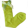 Ribbon Bow Socks Lime Green with Green Bows