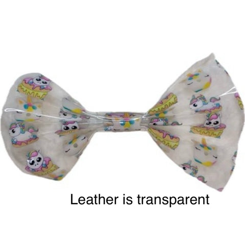 Unicorn Synthetic Leather Hair Bow second image