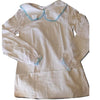 Blue Trim Collared Long Sleeve Shirt