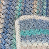 Knitted Blanket Blue Stripe