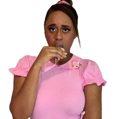 Pink Cotton Collared Bodysuit second image