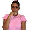 Pink Cotton Collared Bodysuit