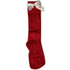 Ribbon Bow Socks Red with White Bows