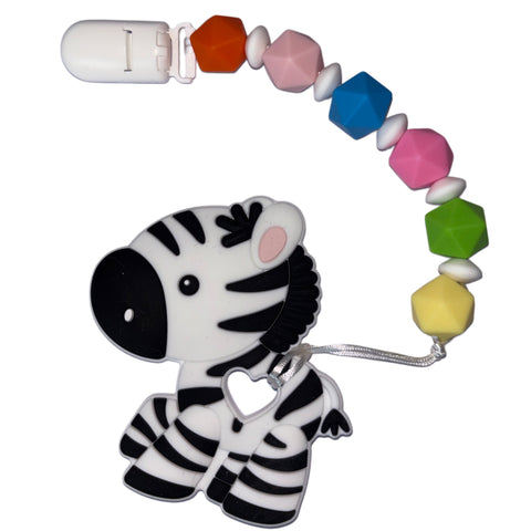Zebra Silicone Teether Chewing Toy Pacifier Clip second image
