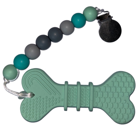 Puppy Dog Bone Silicone Teether Chewing Toy Pacifier Clip second image