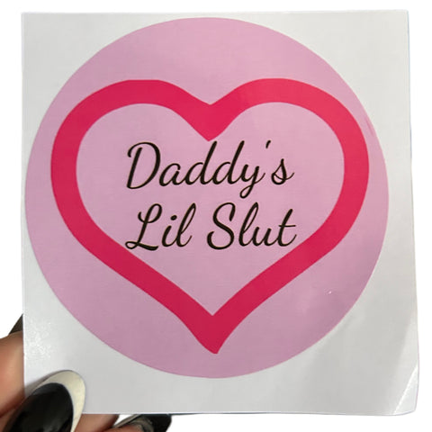 Daddy’s Lil Slut Vinyl Sticker second image