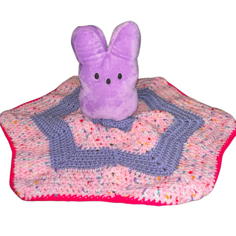 Bunny Handmade Crochet Toy Lovey Security Blanket second image