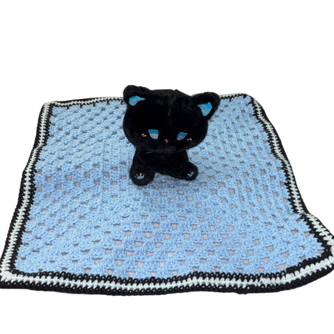Kitty Cat Handmade Crochet Toy Lovey Security Blanket second image