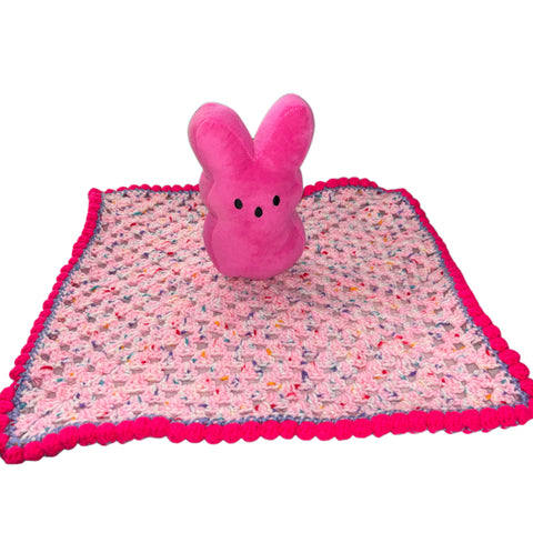 Bunny Handmade Crochet Toy Lovey Security Blanket second image
