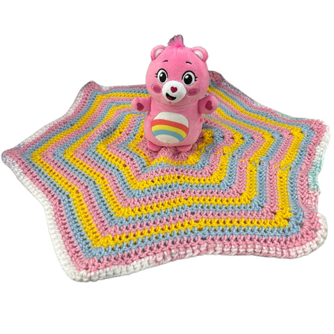 Bear Handmade Crochet Toy Lovey Security Blanket second image