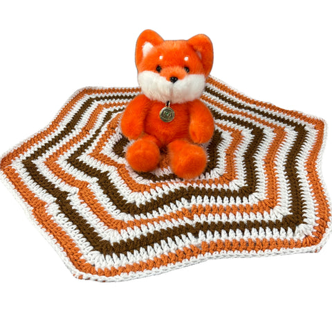 Fox Handmade Crochet Toy Lovey Security Blanket second image