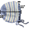 Large Blue Crochet Adult Baby Bonnet
