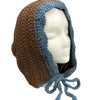 XL Blue/Brown Crochet Adult Baby Bonnet