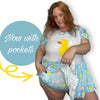Ducky Bath Time Romper Dress with Pockets