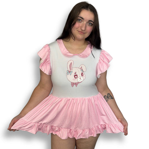 Lil Critter Bunny Romper Dress with Pockets second image