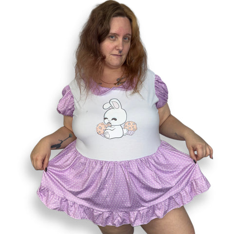 Breakfast Bunny Romper Dress with Pockets second image