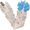 Blue Good Night Bear Ruffle Deluxe Pacifier Clip