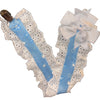 Blue Hearts Ruffle Deluxe Pacifier Clip