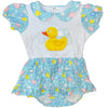 Ducky Bath Time Romper Dress with Pockets