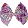 Purple Candy Hearts Fabric Hair Bow