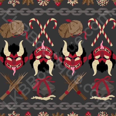 Merry Krampus Fabric Hair Bow second image