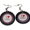 Boutique Earrings Bottlecap I Love Being Submissve