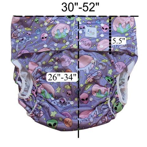 Pastel Aliens Pocket Diaper second image