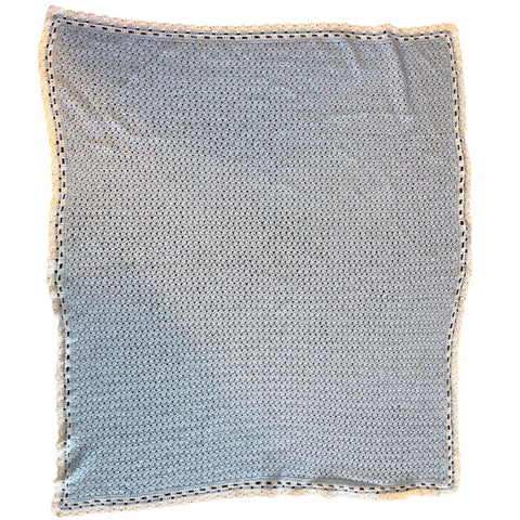 Knitted Blanket Blue & White second image