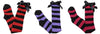Striped Ribbon Socks with Black Bows
