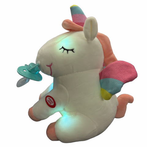Small Light Up Sitting Unicorn Stuffie Binkie Buddy second image