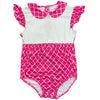 Pink & White Collared Cotton Bodysuit