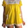 Bright Yellow Lil Bird Embroidered Baby Doll Dress