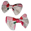 Strawberry Patch Fabric 2pc Hair Bow Set