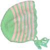 Large Green/Pink Crochet Adult Baby Bonnet
