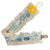 Flowers Bow Plush Ruffle Deluxe Pacifier Clip