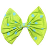 Green & Blue Dots Fabric Hair Bow