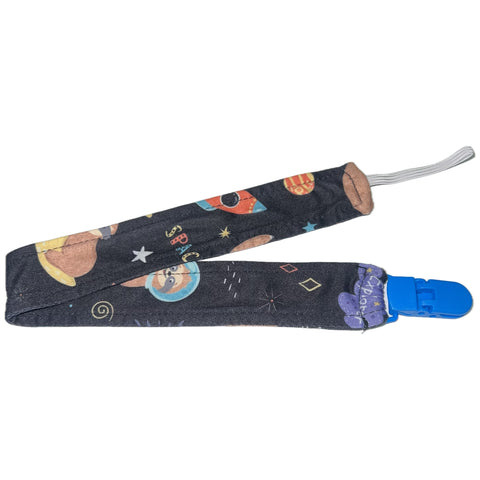 Sloths in Space Fabric Pacifier Clip second image
