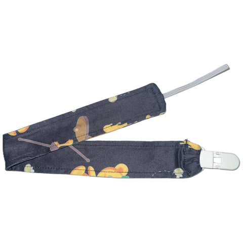 Hunny Bunny Black Fabric Pacifier Clip second image