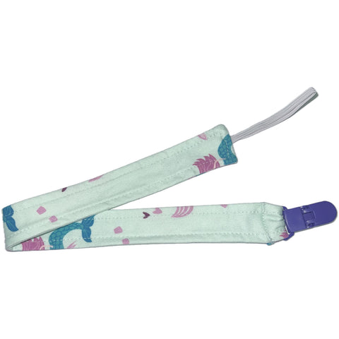 Mermaids & Rainbows Fabric Pacifier Clip second image