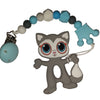 Kitty Cat Silicone Teether Chewing Toy Pacifier Clip