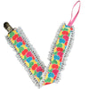 Hearts Plush Ruffle Deluxe Pacifier Clip