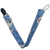Blue Bunny Fabric Pacifier Clip