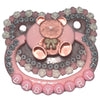 Baby Girl Bear Hand Crafted Deluxe Pacifier