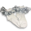 Grey Ruffle Satin Ribbon Socks